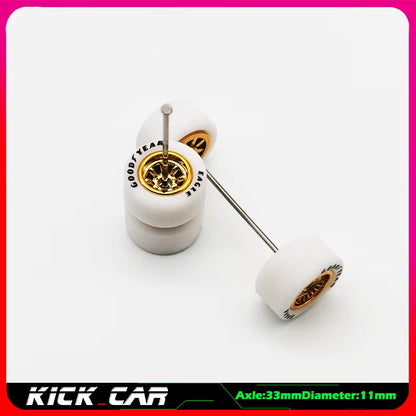 1/64 Model Car Wheels with Rubber Tires 1 Set(4Pcs) ABS Basic Modified Parts Vehicle Toy for Hotwheels Tomica Mini GT