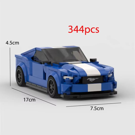 MOC Mustang 344Pcs Car Racer FIT Brick Racing Super Building Block Bricks Toys Kids Gifts