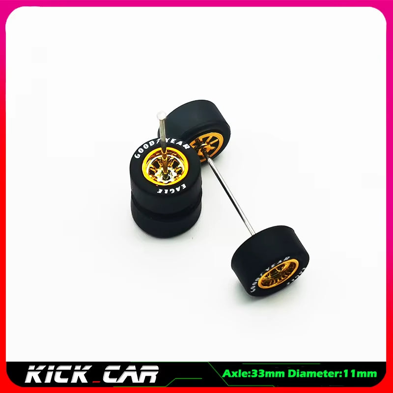 1/64 Model Car Wheels with Rubber Tires 1 Set(4Pcs) ABS Basic Modified Parts Vehicle Toy for Hotwheels Tomica Mini GT