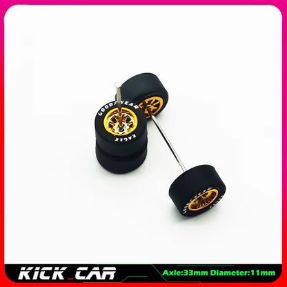 1/64 Model Car Wheels with Rubber Tires 1 Set(4Pcs) ABS Basic Modified Parts Vehicle Toy for Hotwheels Tomica Mini GT