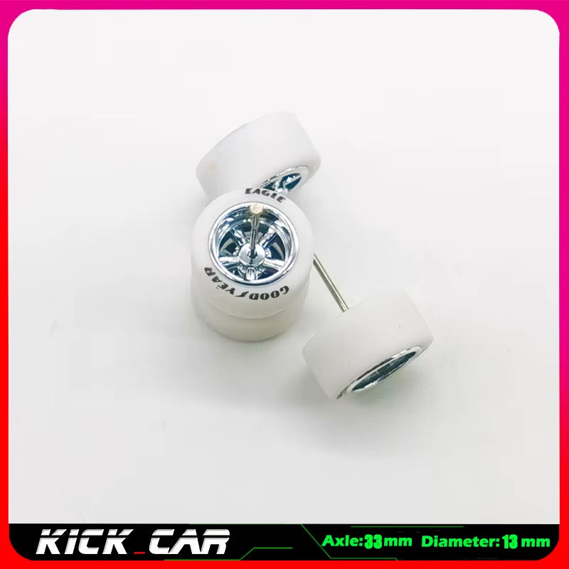 1/64 Model Car Wheels with Rubber Tires 1 Set(4Pcs) ABS Basic Modified Parts Vehicle Toy for Hotwheels Tomica Mini GT